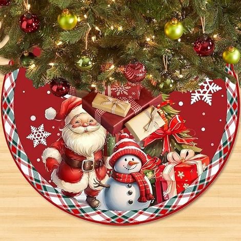 Multicolore Jupe de Sapin de Noël, Bonhomme de Neige Jupe de Sapin, 90cm Rond Couvre Tapis Sapin deNoel, Exquis JupeSapindeNoel, Tapis de Sapin de Noel Décoration de Scène (1/5)