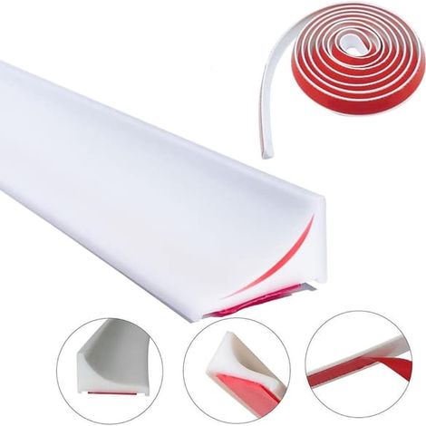Self-adhesive Shower Strip, Shower Threshold / Water Barrier, Water Stopper Water Retaining Strip, Water Stop Water Retaining Strip vit 2.5m (1/5)