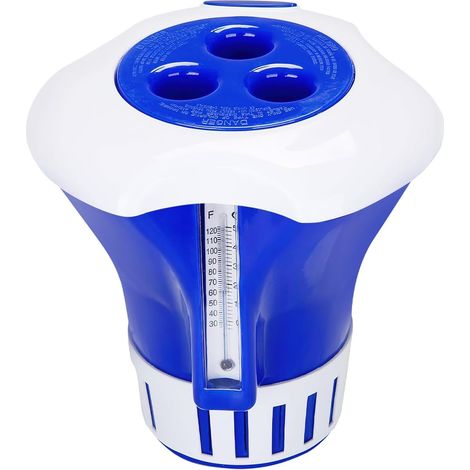 Pool Drop float ball, ballon flottant au chlore réglable avec thermomètre pour la chloration et la bromation automatique de la piscine (7 pouces) (1/5)