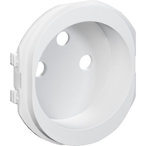 Enjoliveur blanc pour prise 2P+T 16A blanc appareillage mural Ovalis (1/2)