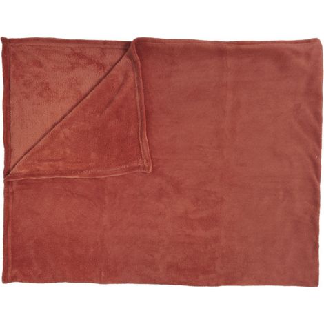 Plaid Microfibre "Roméo" 150x200cm Terracotta (1/3)