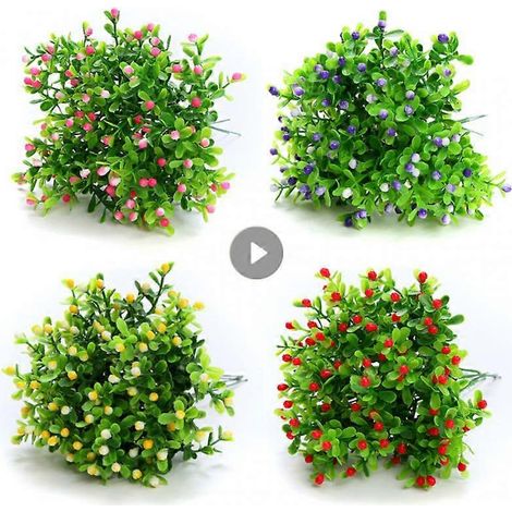 Bouquet de fleurs artificielles de Milan pour fête, mariage, fausse plante, décorations pour la maison, les fêtes et Noël. (1/2)
