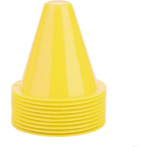 SHI- Cône d'entraînement de football 10pcs Cône mation de Football Barrières de Football Porte-Marqueur sport Jaune (1/5)