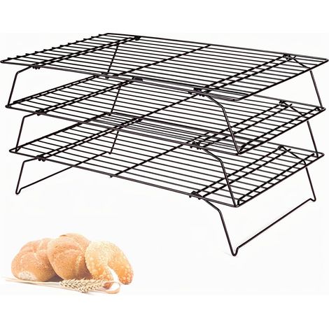 1 Grille De Refroidissement 3 Niveaux, Antiadhésif, Pliable, Pour Pâtisserie Et Cuisson (1/5)