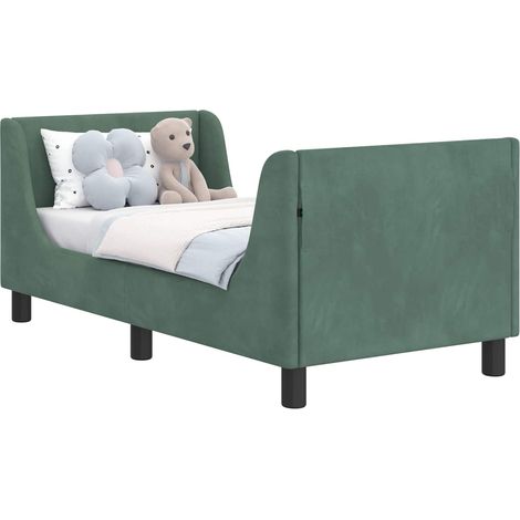 Toddler Bed Frame with Headboard Sea Green 70 x 140 cm Velvet vidaXL