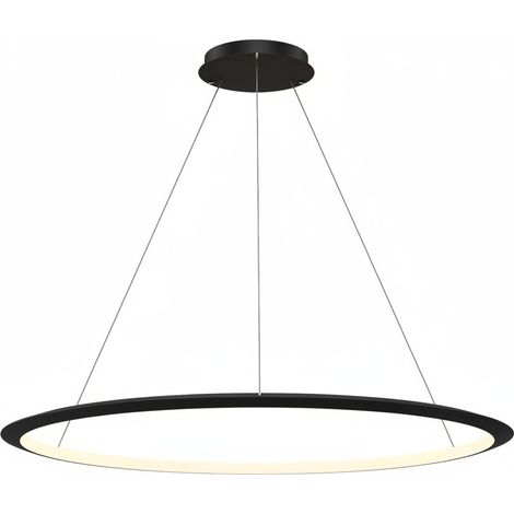 LEDS C4 Circular Suspension LED intégrée Inward Surface 120 cm, noire, 72 W, 3000 K, avec variateur Dali