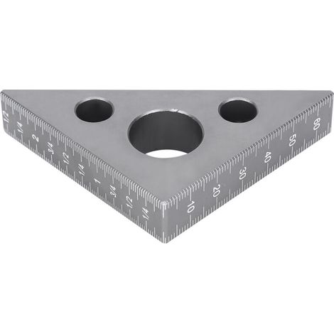 Regla triangular de aluminio anodizado – 45°/90°, graduación mate precisa, herramienta profesional para carpintería y bricolaje.