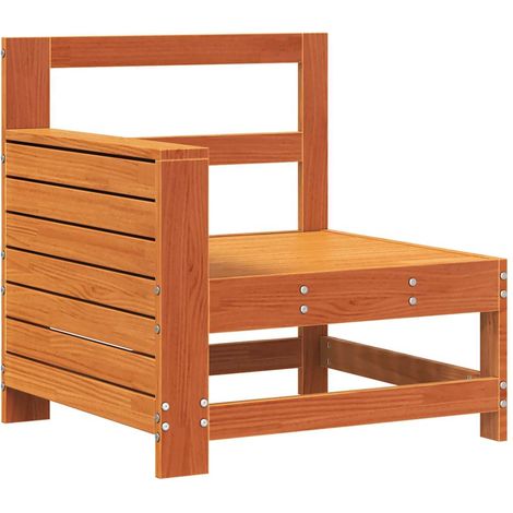 Divano senza Braccioli Giardino Divano da esterno Marrone Cera 69x62x70,5 cm Pino (1/5)