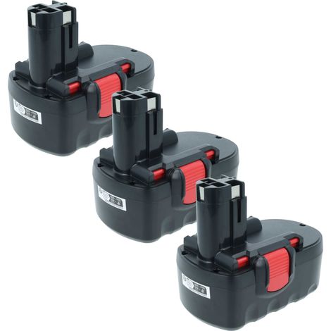 vhbw 3x Batterie compatible avec Bosch GSR 18 V, GST 18 V, GSR 18 VE-2, PSR 18 VE-2, PSB 18 VE 2 outil électrique (3000 mAh, NiMH, 18 V)