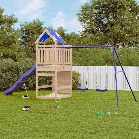 Aire de jeux extérieure : Aire de jeux d'extérieur bois massif de douglas jeu extérieur enfant, aire de jeu jardin, balançoire enfant , pour jardin, usage domestique , enfant 3-8 ans (1/5)