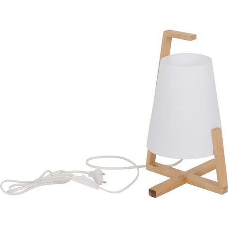 Tischleuchte Beistelllampe Schreibtischlampe Schlafzimmerlampe Bambus H 32 cm (1/5)