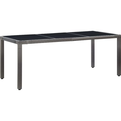 Maison Exclusive - 9-tlg. Garten-Essgruppe Poly Rattan Grau (1/5)