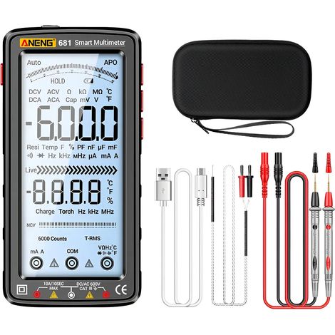 Multimètre numérique rechargeable 681, tension sans contact (1/4)