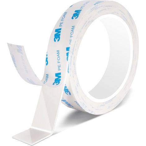 Ruban Double Face Extra Fort pour Montage - Mousse PE - Fixation Permanente Intérieur/Extérieur (20mm x 3m) (1/5)