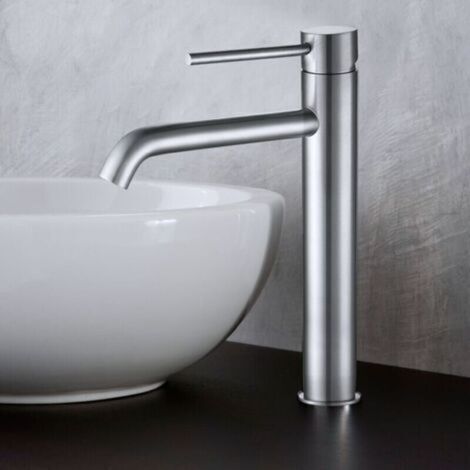 Robinet Salle de Bain, Mitigeur de Lavabo Bec 45°,Chaud Froid Réglable,Robinet Lavabo en Acier Inoxydable - Chromé (1/4)