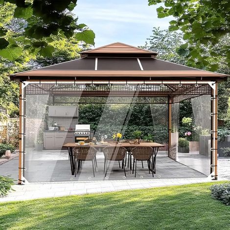 Bâche Transparente Robuste de 2 m x 2 m 430 g/m² avec Oeillets (1/5)