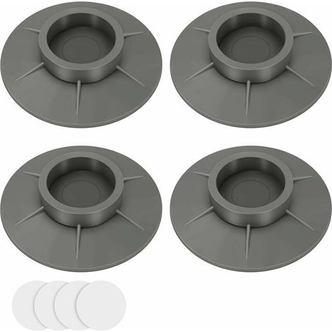 Confezione da 4 cuscinetti antivibranti per lavatrice, assorbono il 95,7% di rumore e vibrazioni, potente ammortizzatore per lavatrice TUP, per gambe di lavatrice e mobili inferiori a 4 cm, grigio