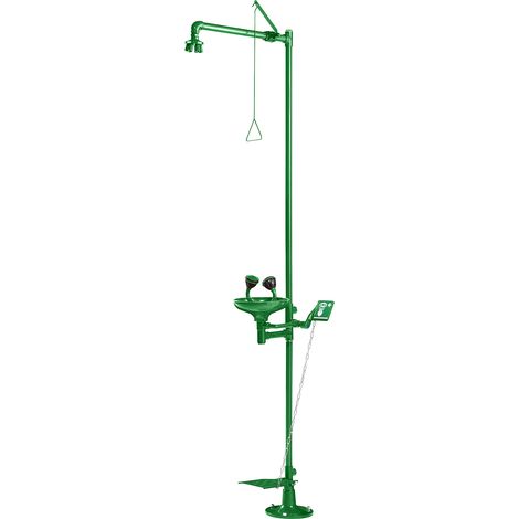 Certeo, Douchette et laveur d'yeux, h x p 2230 x 855 mm, vert (1/2)