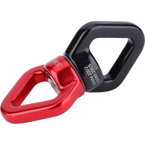 Dispositif de rotation extérieur 30 kN, connecteur pivotant de balançoire ultra-sécurisé pour l'escalade (Yogared noir) (1/5)