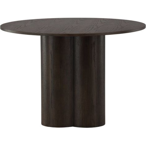 Table à Manger Ronde "Olivia" 110cm Marron (1/5)