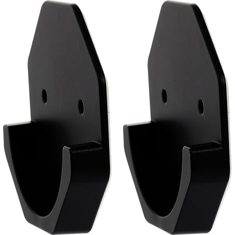 Support de tringle à rideau de douche Didiseaon (lot de 2), en ABS noir, fixation murale, design rond, empêche le rideau de glisser. (1/5)