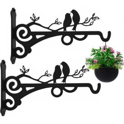 Support de suspension multifonctionnel pour plantes d'extérieur et d'intérieur, crochet robuste en acier massif, crochet mural pour lanterne, lampe de jardin, mangeoire à oiseaux, lot de 2 (1/5)