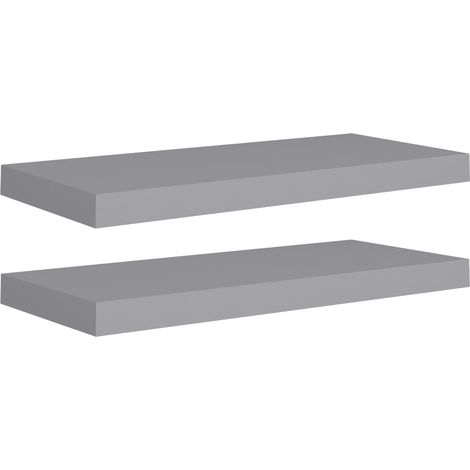Étagères murales flottantes 2 pcs Gris 60x23,5x3,8 MDF (1/5)