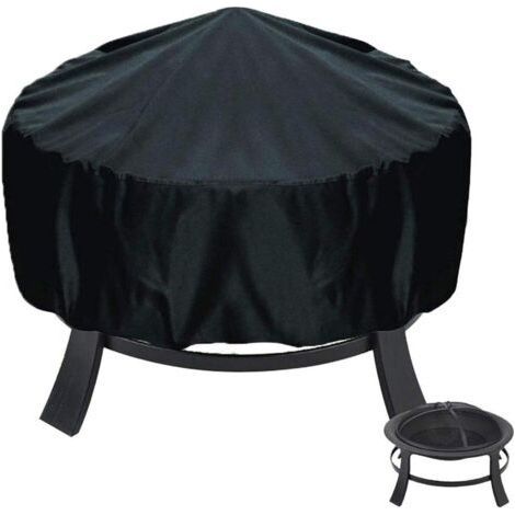Housse de protection pour brasero - 85 x 40 cm - Ronde - Avec cordon de serrage - Tissu Oxford 210D résistant à la déchirure - Coupe-vent - Résistant aux UV - Imperméable (1/4)