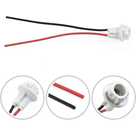 Adaptateur de douille T10 pour ampoule de tableau de bord de voiture, blanc, 15 cm de long, 194 W/5 W, 147 V, pour motos (1/5)