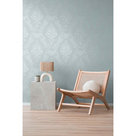 Papier peint baroque vert clair, ambiance noble B397653 (1/4)