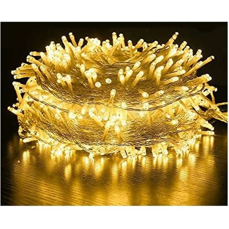 MINKUROW Luces De Cortina, Luces De Cadena De 100 M, Luz Blanca Cálida, 8 Modos De Iluminación, Decoración Interior Y Exterior, Ip44 A Prueba De Agua, Luces De Cadena De Hadas Para Bodas Y Fiestas (80 (1/5)