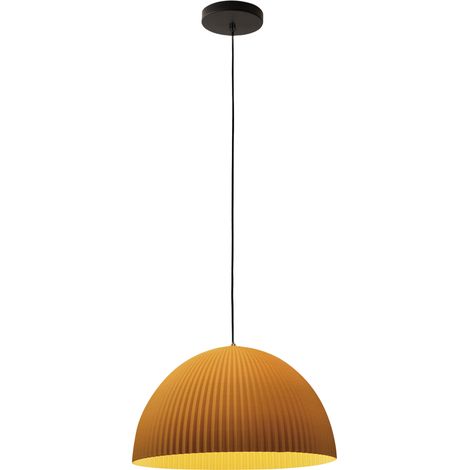 Suspension Carola Ø360 Mm E27 10 W, Structure En Métal Et Plastique D'Origine Végétale, Couleur Moutarde, Ip20, Classe 1 - Carola Design (1/3)