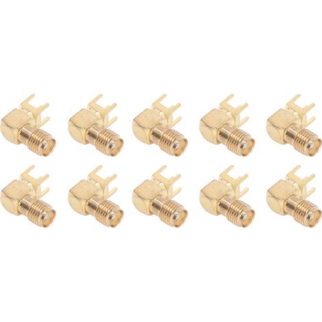 Lot de 10 connecteurs RF coudés à 90° pour antenne 4 broches, adaptateur coaxial SMAKWE, pour circuit imprimé.
