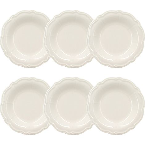 Lot de 6 assiettes creuses en grès 22cm, CHARLOTTE (1/3)