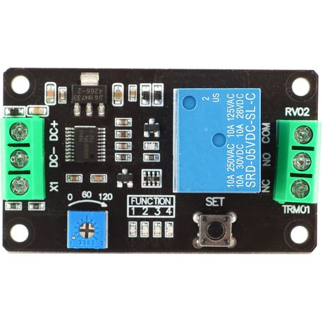 Retardateur Minuterie Relais Module Retard Marche Arrêt Off Carte de Commutation de Contrôleur Temporisé à Verrouillage Automatique DC 5V/12V/24V(DC24V).