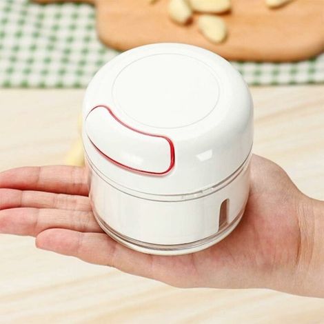 Mini Handheld Garlic Chopper, Manual Chopper and Shredder. Very Economical Garlic Grinder - 170ml, White (1/5)