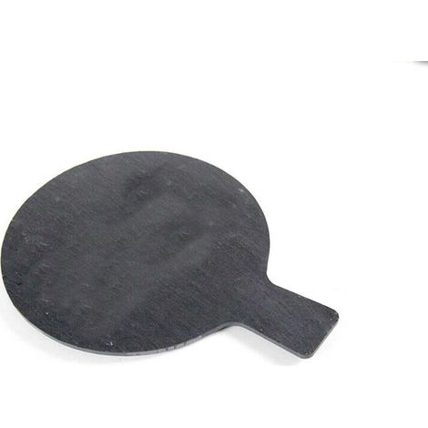 Vassoio da Portata tondo in ardesia con manico piatto per servire Finger Food Sushi Formaggi aperitivo buffet cucina bar ristorante 20x15 cm (1/4)