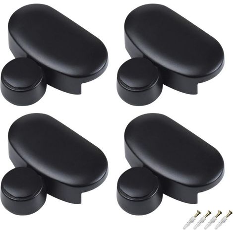 4 Pièces Miroir Clips Support de Maintien Ovale Noir D'étagère en Verre en Alliage de Zinc Pour la Fixation des Miroirs en Verre Convient pour Salle De Bains Salon Lieux Publics,4.13.7cm