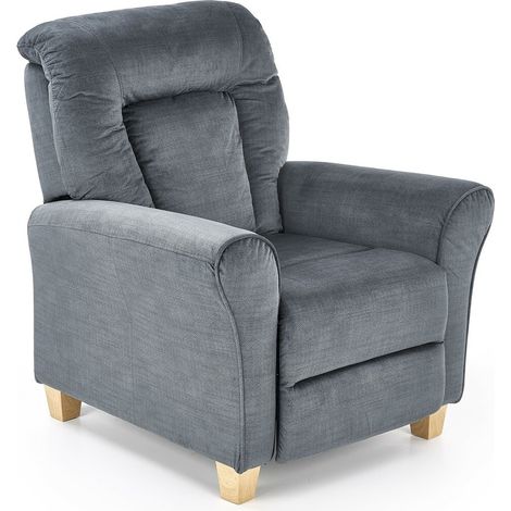 Sillón reclinable Houston 848, Gris + Haya, 76x90x90cm, Tapiz