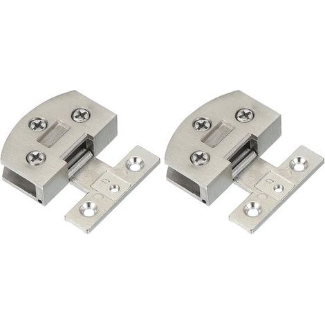 Bisagra para puerta de cristal,Almohadilla de goma antideslizante,Grosor del cristal: 5-7 mm,Plateado (1/5)