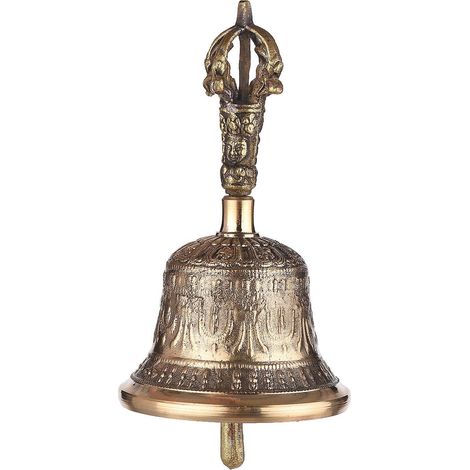 Tibetische buddhistische Bronzeglocke mit Vajra-Polsterung für Meditation und Gebet