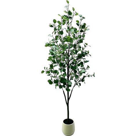 Árbol de eucalipto artificial, hojas realistas, acabado de lujo, 210 cm. (1/2)