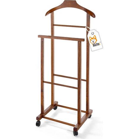 Omino Doppio Indossatore da Camera in Legno Faggio Noce 43 x 33 x 105 cm (1/5)