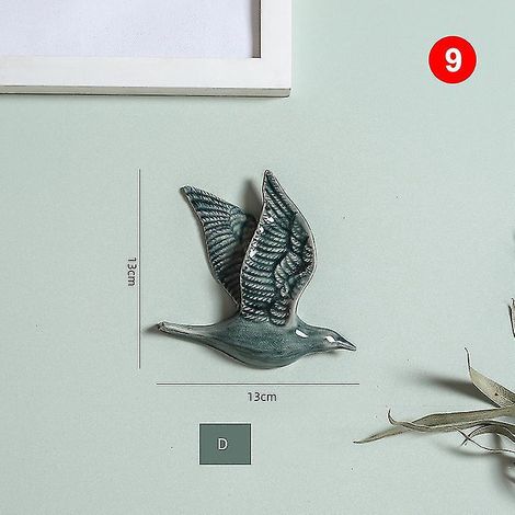 3D-Wanddekorationen aus Keramik in Vogelform – 9-teilig