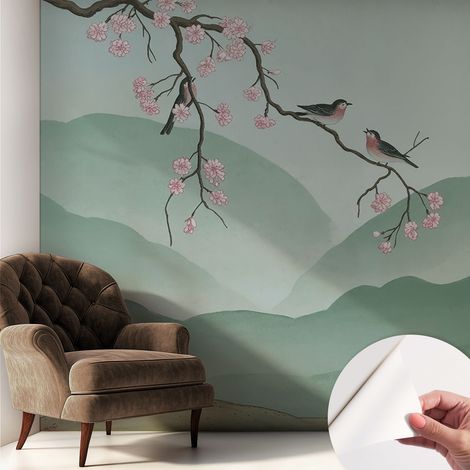 Papier peint autocollant adhésif avec imprimé motifs uniques apparence moderne Sérénade japonaise 250x250 cm (1/5)
