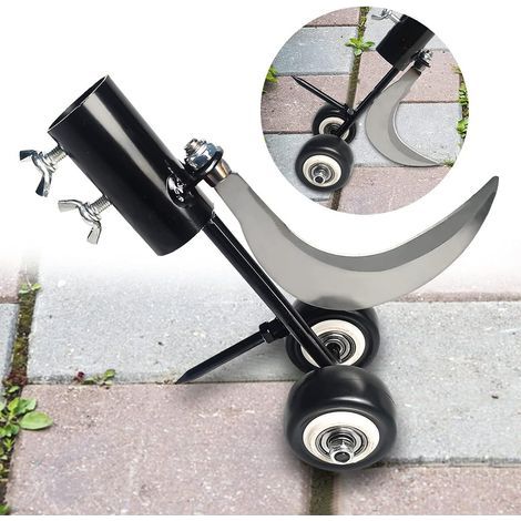 Outil de désherbage 2 en 1 avec roues pour désherber, outil de désherbage pour jardin, désherbage sans agenouiller pour nettoyer entre les dalles, pavés, patios et pelouses (1/5)