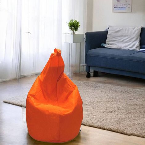 Dmora Puf color liso, color naranja, Medidas 80 x 120 x 80 cm, con embalaje reforzado (1/4)