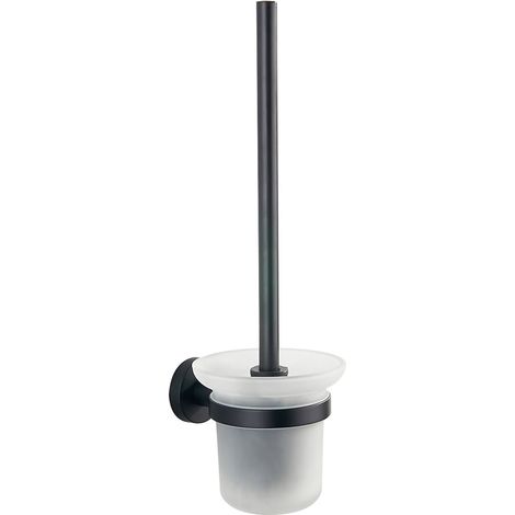 Aqualine Samba - Brosse WC murale avec support, verre laiteux/noir mat SB208 (1/5)