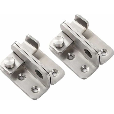 royaluxe - Verroubascule Verrous de porte de sécurité, verrouillage de porte 40x45mm, fini brossé en acier inoxydable, (2 x loquet) (1/5)