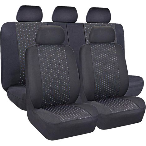 COPRISEDILE 'GOLDEN BLU' set da 9 pezzi - 4 sedili + 5 poggitesta  - Senza Marca